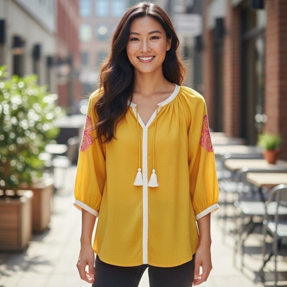 Southern Stitch Women's Yellow Lightweight Top